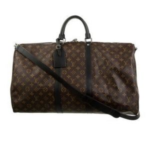Louis Vuitton Monogram Macassar Keepall Bandoulière 55